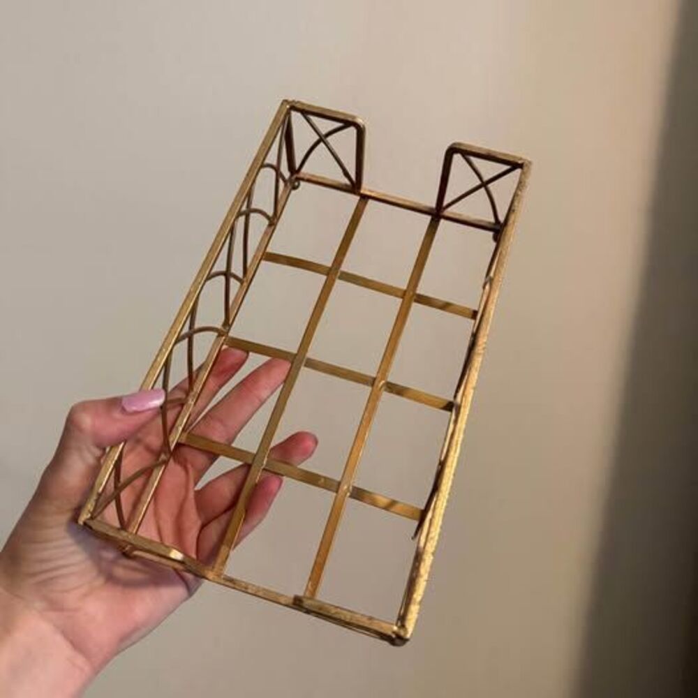 Vintage Gold-Tone Metal Napkin or Guest Towel Holder